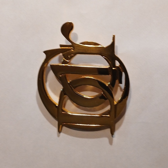 Dior Gold-Tone Logo Brooch - Picture 2 of 4